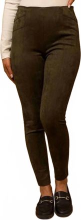 Gilli Suede Leggings In Olive