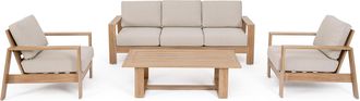 BIZZOTTO 5-Sitzer Premium Outdoor Gartenlounge Baltic - Holzoptik/Beige