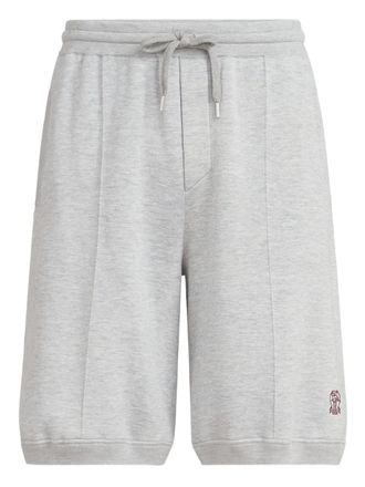 Brunello Cucinelli Shorts con logo ricamato - Grigio