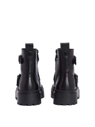 Barbour Womens Tasmin Double-Buckle Chelsea Boots Black Shoes >