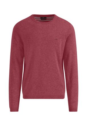 Fynch-Hatton Strickpullover FYNCH-HATTON, Herren, Gr. XL, lila (berry), Strick, Obermaterial: 100% Baumwolle, unifarben, regular fit taillenbedeckt, Rundhals, gera