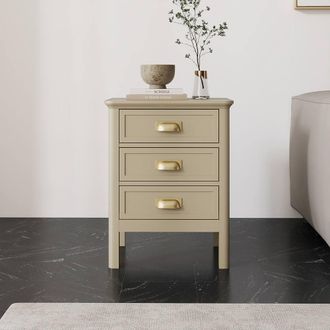 Melody Maison 3 Drawer Bedside Table - Lawrence Mocha Range in Beige