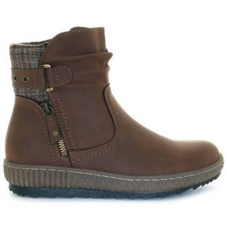 Wanderlust Womens Carol Faux Leather Cozy Bootie In Brown