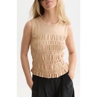 Scotch & Soda Smock Stitched Knit Tank in Shifting Sand at Nordstrom, Size X-Small