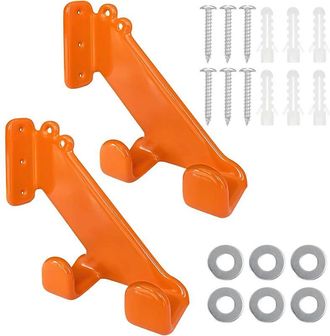 OEM Gancho De Pared Para 2 Motosierras, Soporte De Acero Resistente Para Estante, Soporte De Pared Para Bicicletas Naranja, Dos Opciones De Montaje, Ideal