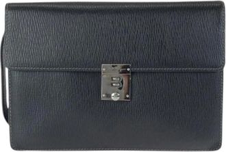 Ferragamo Pre-owned Clutches, male, Black, Size: ONE SIZE Pre-owned Leather Clutch Bag