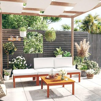 vidaXL 4 Pcs Sal&oacute;n Para Jard&iacute;n Con Almohada