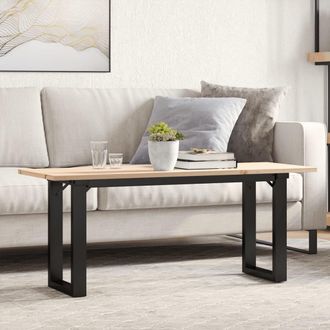vidaXL Vidaxl - Mesa De Centro Marco O Madera Maciza Pino Y Acero 110x40x45 Cm