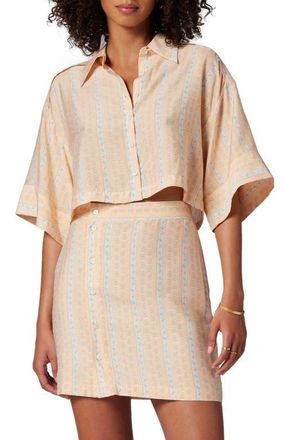 Joie Esther Print Crop Shirt in Apricot Nectar Multi at Nordstrom, Size X-Small