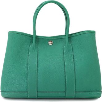 Herm&egrave;s Green Negonda Leather Tote Bag (Pre-Owned)