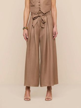 L'agence Lowen Wide Cropped Leg Pant In Barley