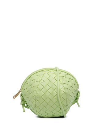 Bottega Veneta 2012-2024 kleine Intrecciato Mava lamsleren mini-crossbodytas - Groen