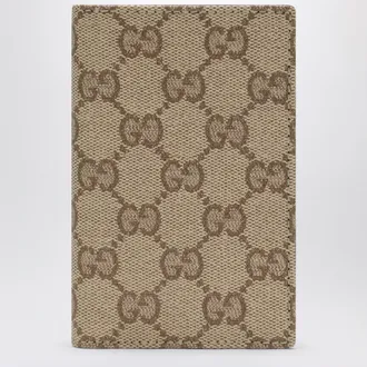 Gucci Essence Classic card holder in sand beige GG fabric
