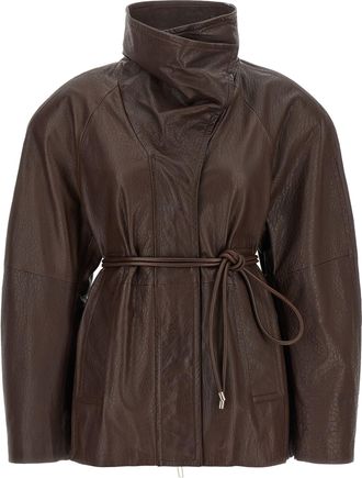 Sportmax Lamb Leather Leather Womens Jacket