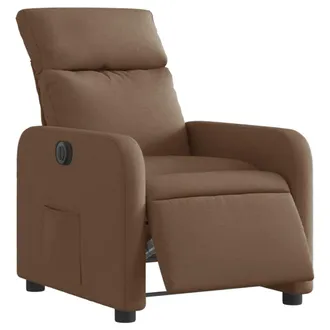 vidaXL Poltrona Elettrica Reclinabile Marrone In Tessuto - Vidaxl