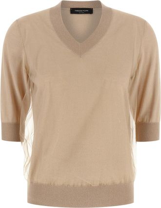 Fabiana Filippi Beige Double layer sweater