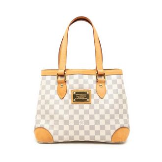 Louis Vuitton Pre-owned Tote Bags, female, White, Size: ONE SIZE Pre-owned Checkered Pattern Tote Bag