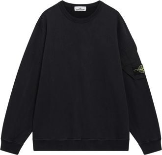 Stone Island Felpa - Heren - Sweatshirts - Blauw - S - Katoen - Hoodies & sweatvesten