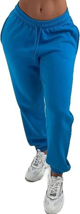 Generic Womens Fleece Casual Jogger Pants Soft Tracksuit Workout Trousers Running Sweatpants Loungewear Bottoms Plus Sizes with Pockets (Bright Blue, 12)