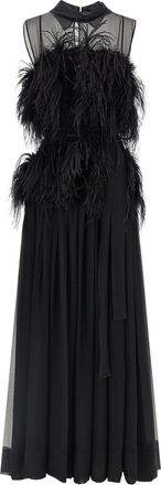 Alberta Ferretti Black Silk Long Womens Dress
