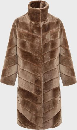 Gorski Reversible Chevron Lamb Shearling Coat