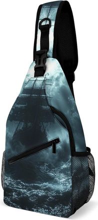 Generic Huge Ship of The Middle Ages Unisex Shoulder Bags Casual Crossbody Chest Bag Sling Backpack for Hiking Cycling Travel