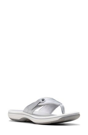 Clarks Breeze Reyna Flip Flop in Silver at Nordstrom Rack, Size 11