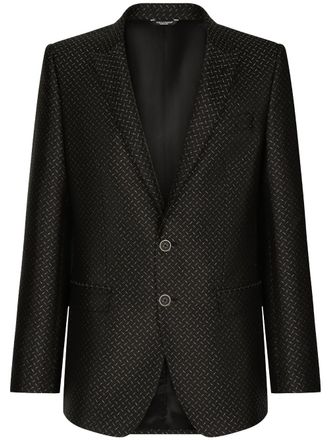 Dolce & Gabbana Giacca da abito monopetto jacquard - Nero