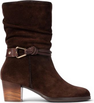 Pikolinos Pikolinos Womens Dark Brown Leather Mid-Calf High Boots - Zamora