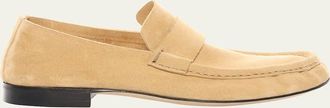 The Row Mens Soft Suede Penny Loafers