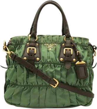 Prada Pre-owned Tessuto Handbag - Dames - Vintage Handtas - Groen - ONE Size - Vintage