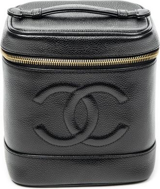 Chanel Pre-owned Womens Timeless Tall Vanity Case Handbag - Black - One Size