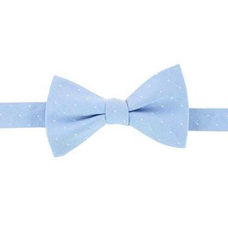 Trafalgar Store Churchill Chambray Polka Dot Linen Blend Bow Tie in Light Blue With Polka Dots at Nordstrom