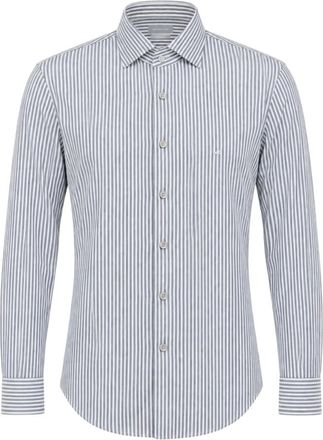 Michael Kors Camicia Slim in Maglia Perform Giapponese a Righe - - Shirts - Uomo - Blu - 3XL