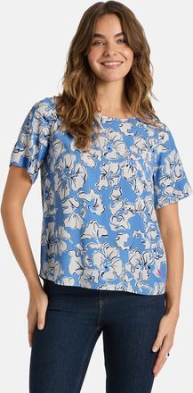 Lieblingsst&uuml;ck Shirtbluse LIEBLINGSST&Uuml;CK ReneeL, Damen, Gr. 34, air blau, Web, Obermaterial: 100% Viskose, gemustert, h&uuml;ftlang, Rundhals, Manschette, Blusen Shirtblu