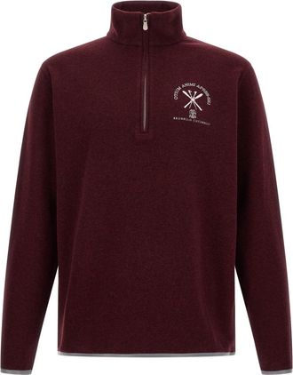 Brunello Cucinelli Maroon Half Zip Sweatshirt