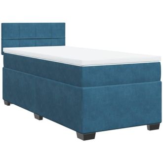 vidaXL Vidaxl - Cama Box Spring Con Colch&oacute;n Terciopelo Azul 90x200 Cm