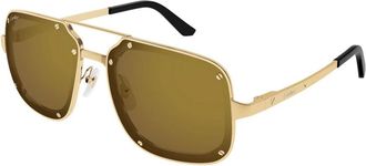Cartier Santos Evolution Zonnebril - Heren - Zonnebrillen - Geel - 58 MM - Accessoires