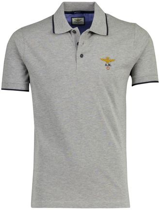 Aeronautica Poloshirt Aeronautica Militaire grijs 3 knopen