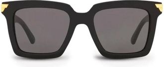 Bottega Veneta Sunglasses, unisex, Black, ONE SIZE, Black Hinge Detail Sunglasses
