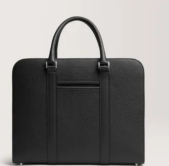 Carl Friedrik Medium size Briefcase - Grain Leather - Black