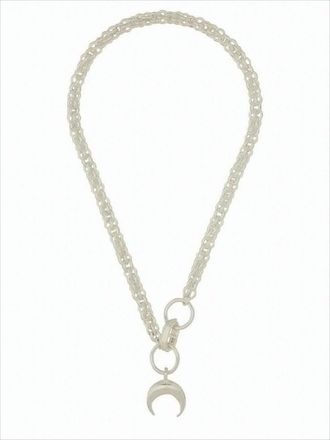 Marine Serre Crescent Moon Pendant Chain Necklace