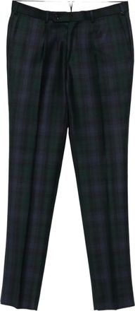 Gabriele Pasini pleated plaid trousers - Blue