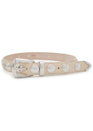 Khaite Benny Studded Leather Belt - Ivory - 34 (UK12/ M)