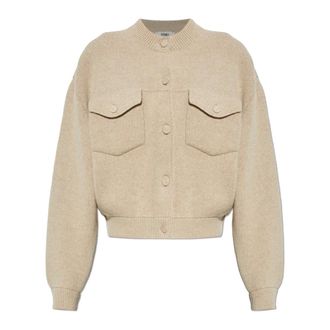 Fendi Cardigans, female, Beige, Size: 2XS Cardigan with pockets