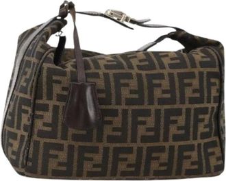 Fendi Pre-owned Mini Bags, female, Brown, Size: ONE SIZE Pre-owned Zucca Canvas Hand Bag