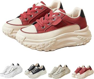 Generic Avelya Orthopedic Heightening Shoes, 1.8 Height Increase Platform Walking Sneakers, Lightweight, Comfortable & Anti-Slip (Red,5.5)