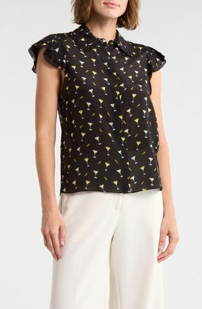 Alice & Olivia Ruffle Silk Blouse in Last Call at Nordstrom Rack, Size X-Large