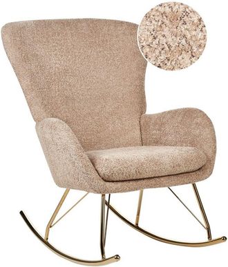 Beliani Beliani - Retro Traditional Rocking Chair Boucle Fabric Metal Rockers Beige Anaset