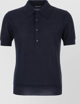 Tom Ford short sleeve polo shirt ribbed cuffs